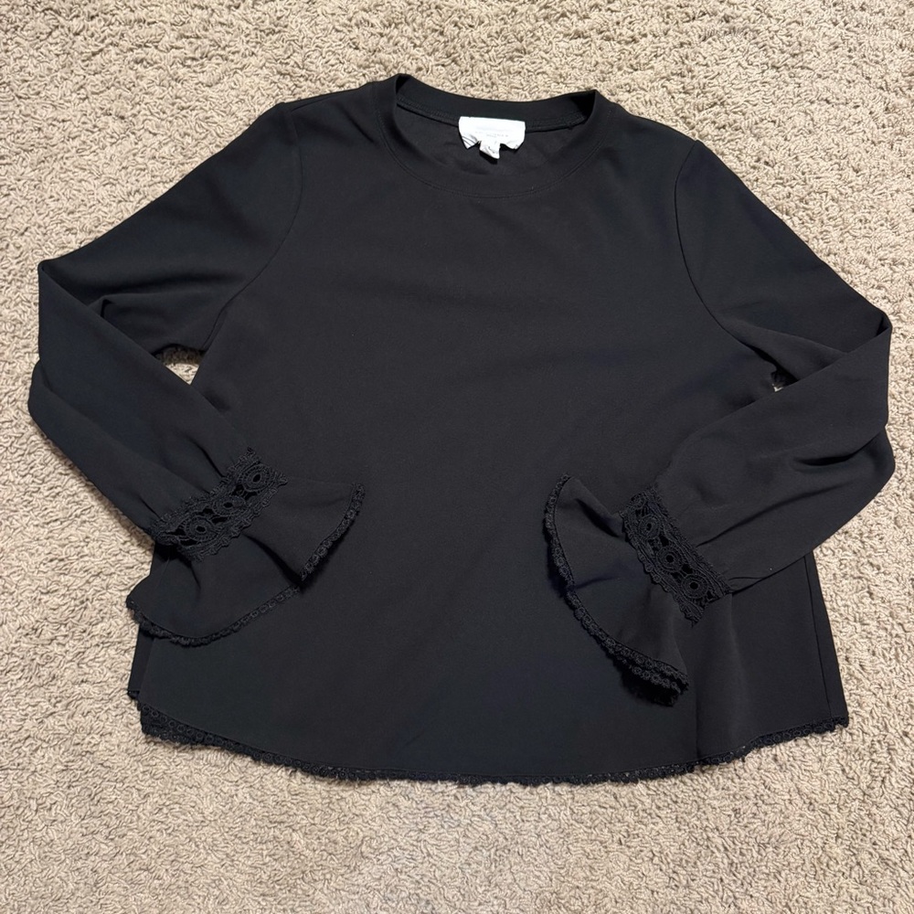 EUC Pomander Place Tuckernuck Palmer top, black, sz L